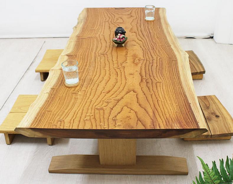 【A1348】欅玉杢（たまもく） 一枚板 ローテーブル 一枚板テーブル・無垢家具通販 近藤工芸
